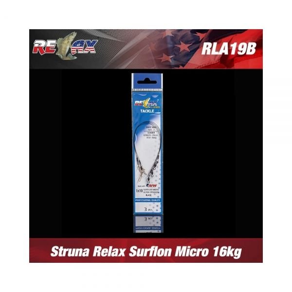 Метален повод Relax Surflon Micro Ultra Black - 16kg